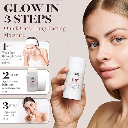 Beef Tallow Balm Stick – New Zealand Grass-Fed, Ethically Sourced with Vitamin E & Raw Honey | Nourishing, Firming Moisturizer