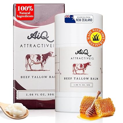 Beef Tallow Balm Stick – New Zealand Grass-Fed, Ethically Sourced with Vitamin E & Raw Honey | Nourishing, Firming Moisturizer